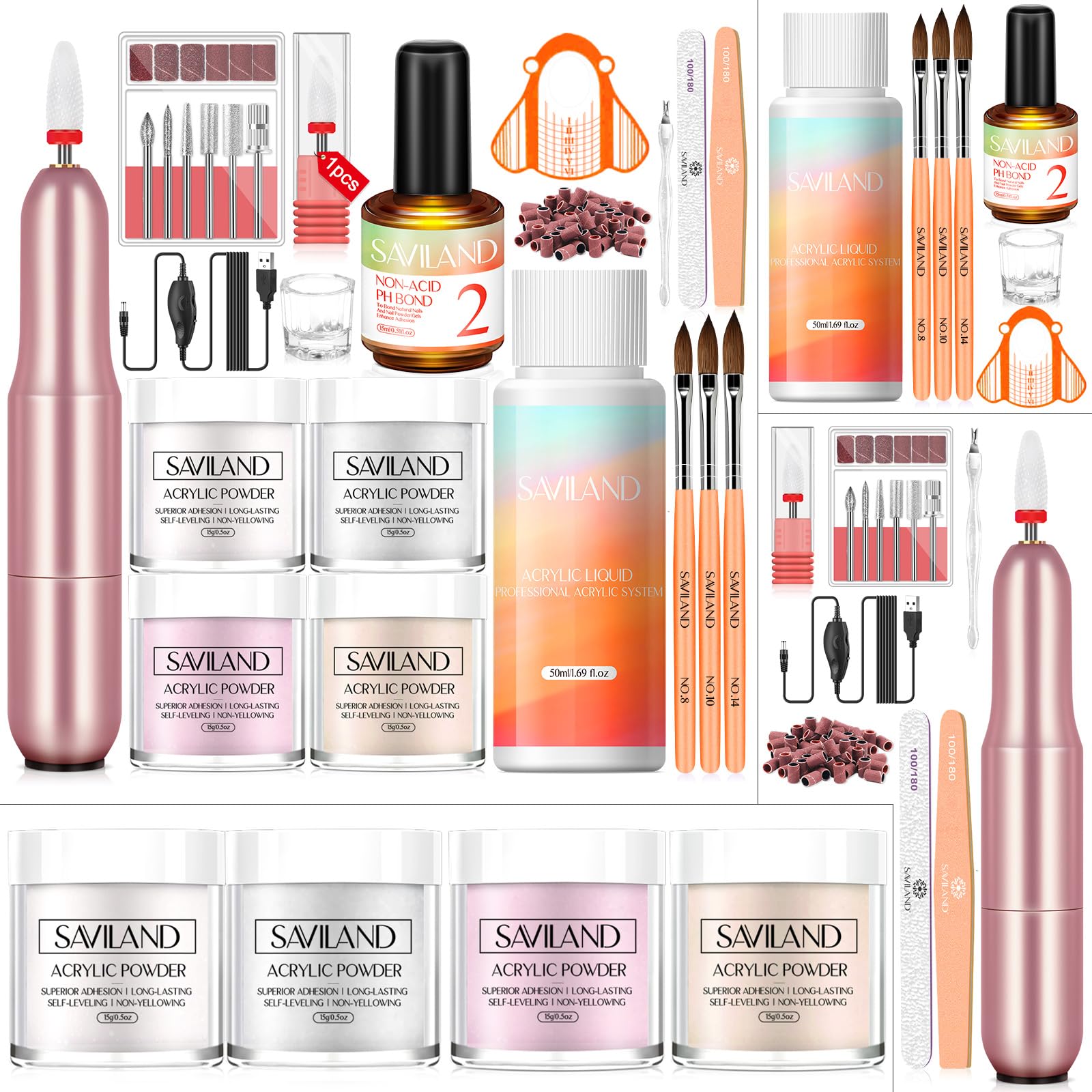 Amazon.com: SAVILAND Acrylic Nail Kit - Drill & Acid-free Primer